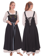Canna Cotton Black - Cotton Medieval Viking Apron Dress